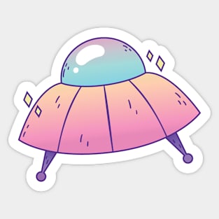 Alien UFO Spaceship Sticker